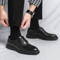 Men's Black Patent Derby Dress Shoes - Formal Gloss Dress Foot Wear