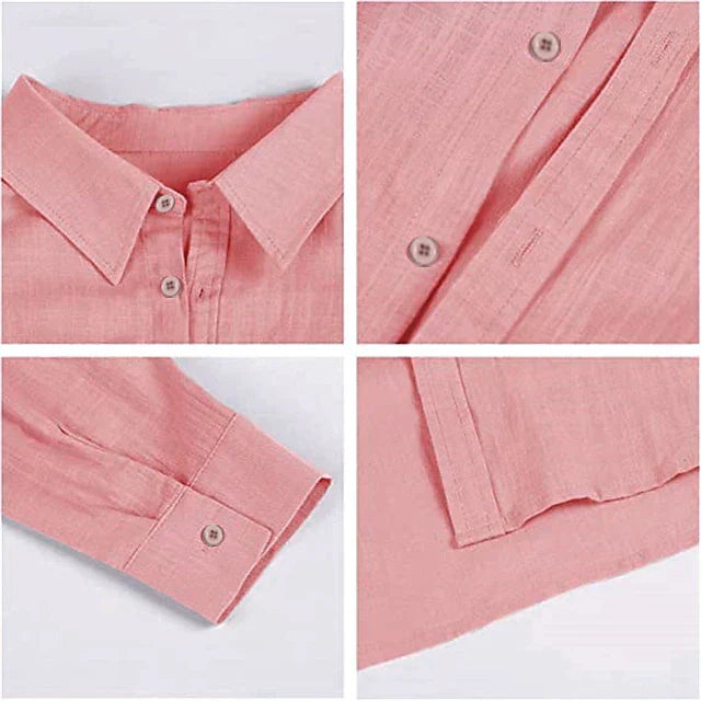 Men's Linen Long Sleeve Shirt - Spring, Summer