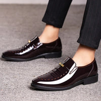 Men's Patent Leather Loafers - Slip-On Formal Shoes - Elegant & Polished Finish