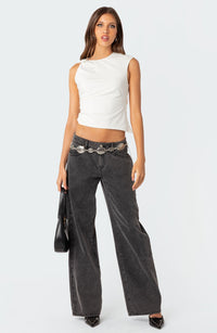 RAELYNN WASHED LOW RISE JEANS