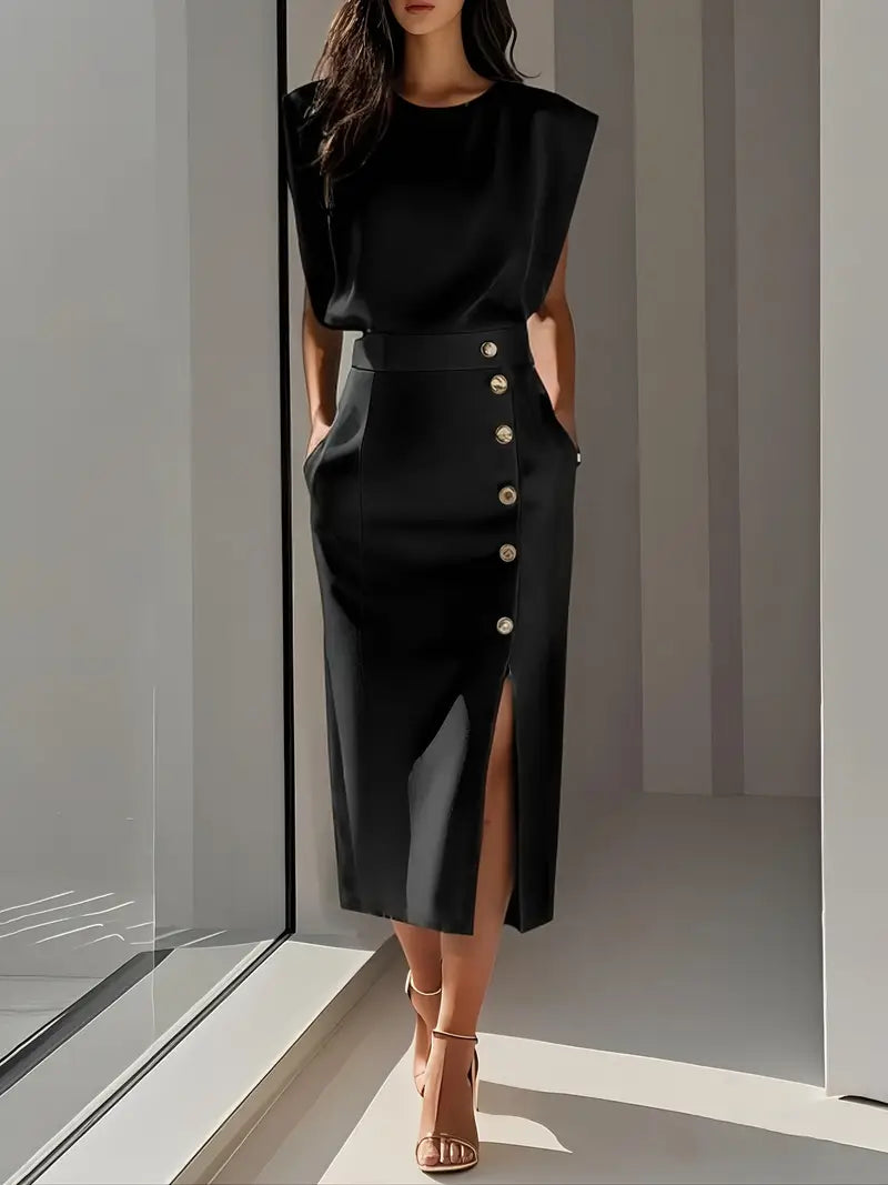 Nina | Midi Dress with Side Slit