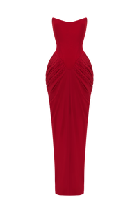 Mary Maxi Dress – Deep Red
