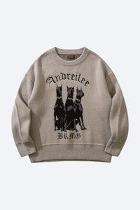 Aandreilee | Men's Dog Print Sweater
