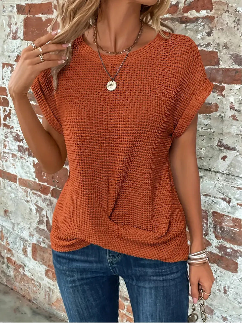 Sylvia | Women's Waffle Knit Relaxed Fit Top