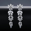 White Zirconia Flower Earrings
