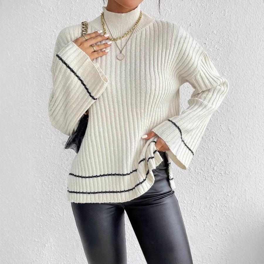 Pauline | Women's Casual Long Sleeve Ribbed Knit Sweater