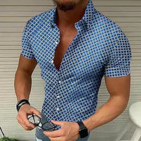 Loro | Men's Slim Fit Short Sleeve Plaid Shirt