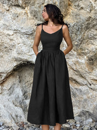 French Kaqi Cotton Canperable Sling High-Waisted Dress 2025 New Holiday Dress 68HZ