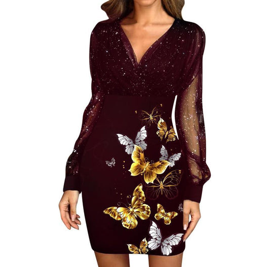 Valentina Sequin Mesh Mini Dress