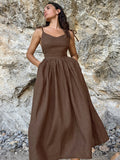 French Kaqi Cotton Canperable Sling High-Waisted Dress 2025 New Holiday Dress 68HZ