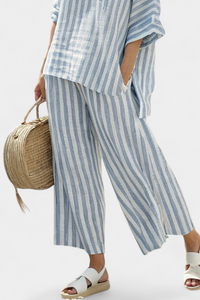 Sorrento | Women's Striped Top Wide Leg Pants Set
