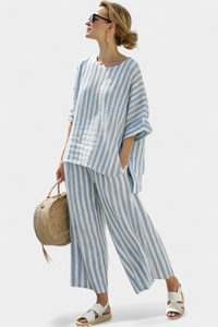 Sorrento | Women's Striped Top Wide Leg Pants Set