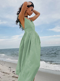 French Kaqi Cotton Canperable Sling High-Waisted Dress 2025 New Holiday Dress 68HZ