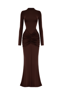 Marisol Maxi Dress – Plum Brown