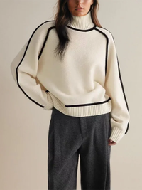 Lydia | Women's Fall Colour Block Turtleneck Sweater