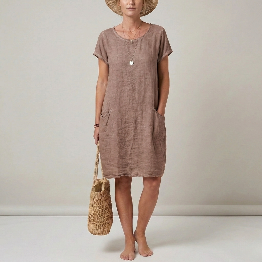 Women's Linen Mini Dress Shift