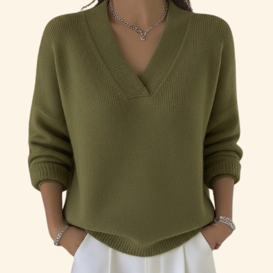 Marie | Women's V-Neck Sweater Style Top