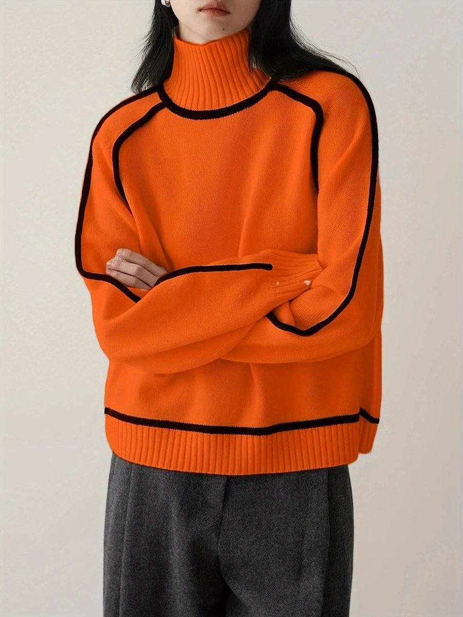 Mahaut | Women's Relaxed High Neck Sweater with Seam Detail