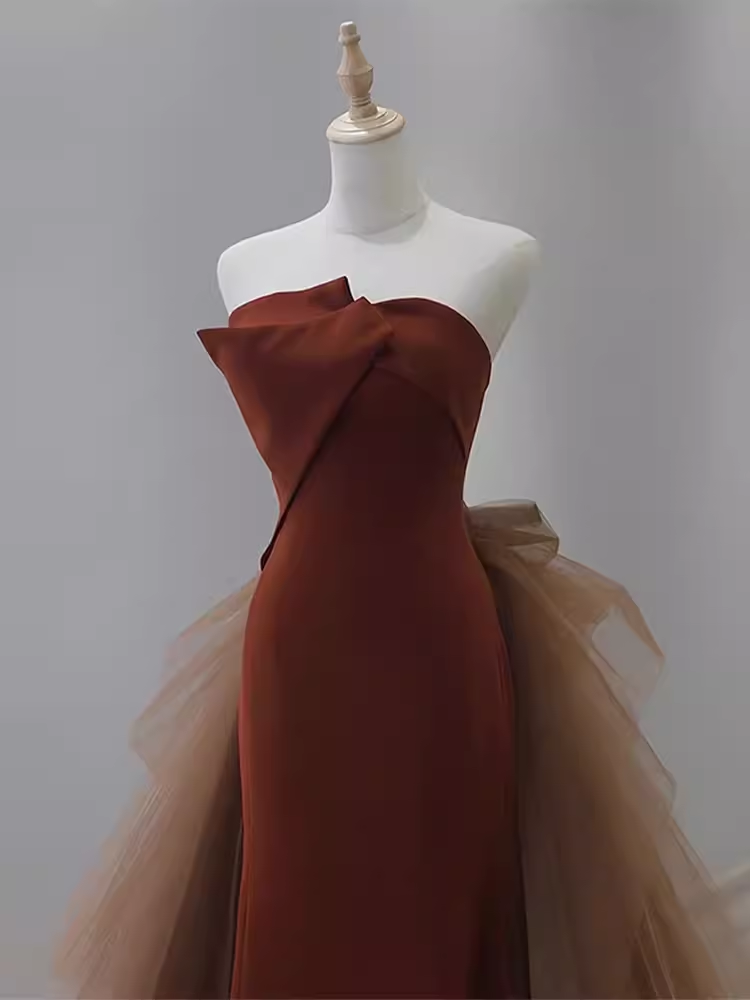 Valentina Mermaid Maxi Dress in Chocolate