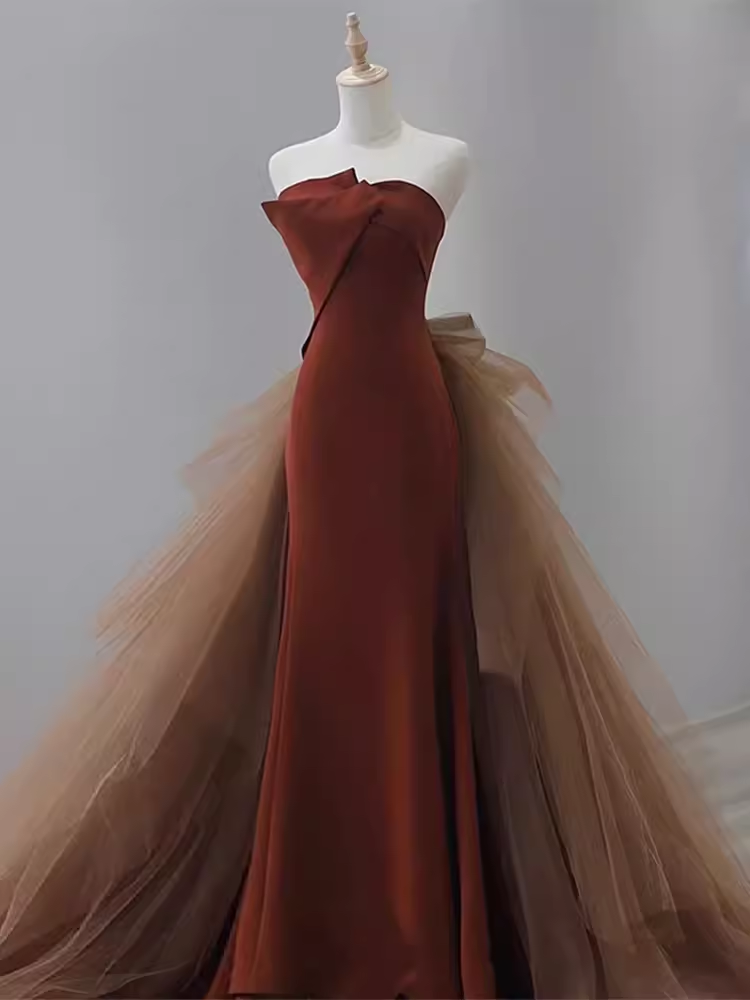 Valentina Mermaid Maxi Dress in Chocolate