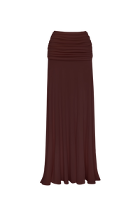 Martina Maxi Skirt in Plum Brown