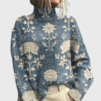 Jacqueline | Women's Forest Print Turtleneck Sweater