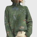Jacqueline | Women's Forest Print Turtleneck Sweater