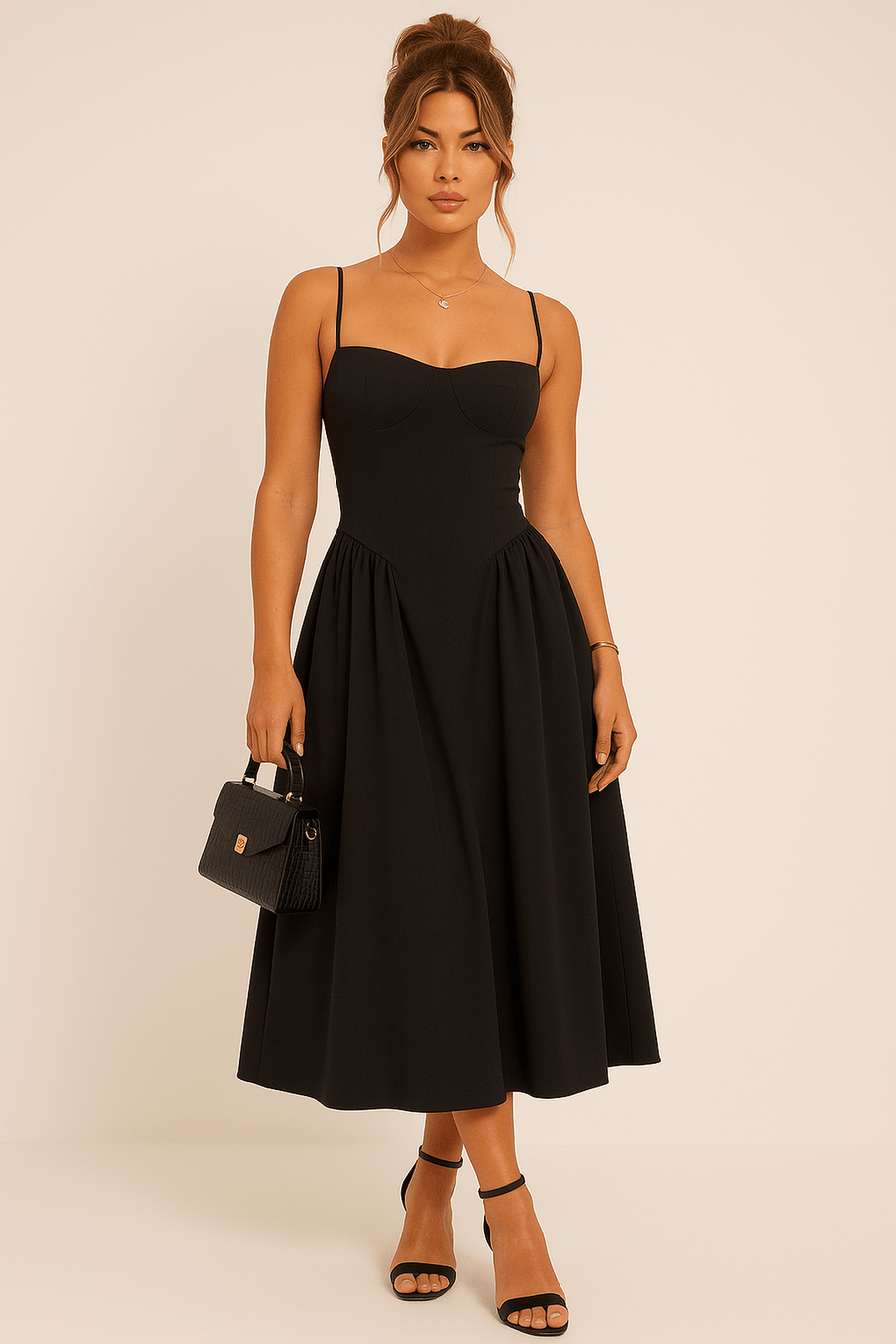 Karin | Women's Modern Sleeveless Midi Dress