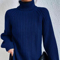 Nicole | Women's Fall Ribbed Knit Turtleneck Sweater