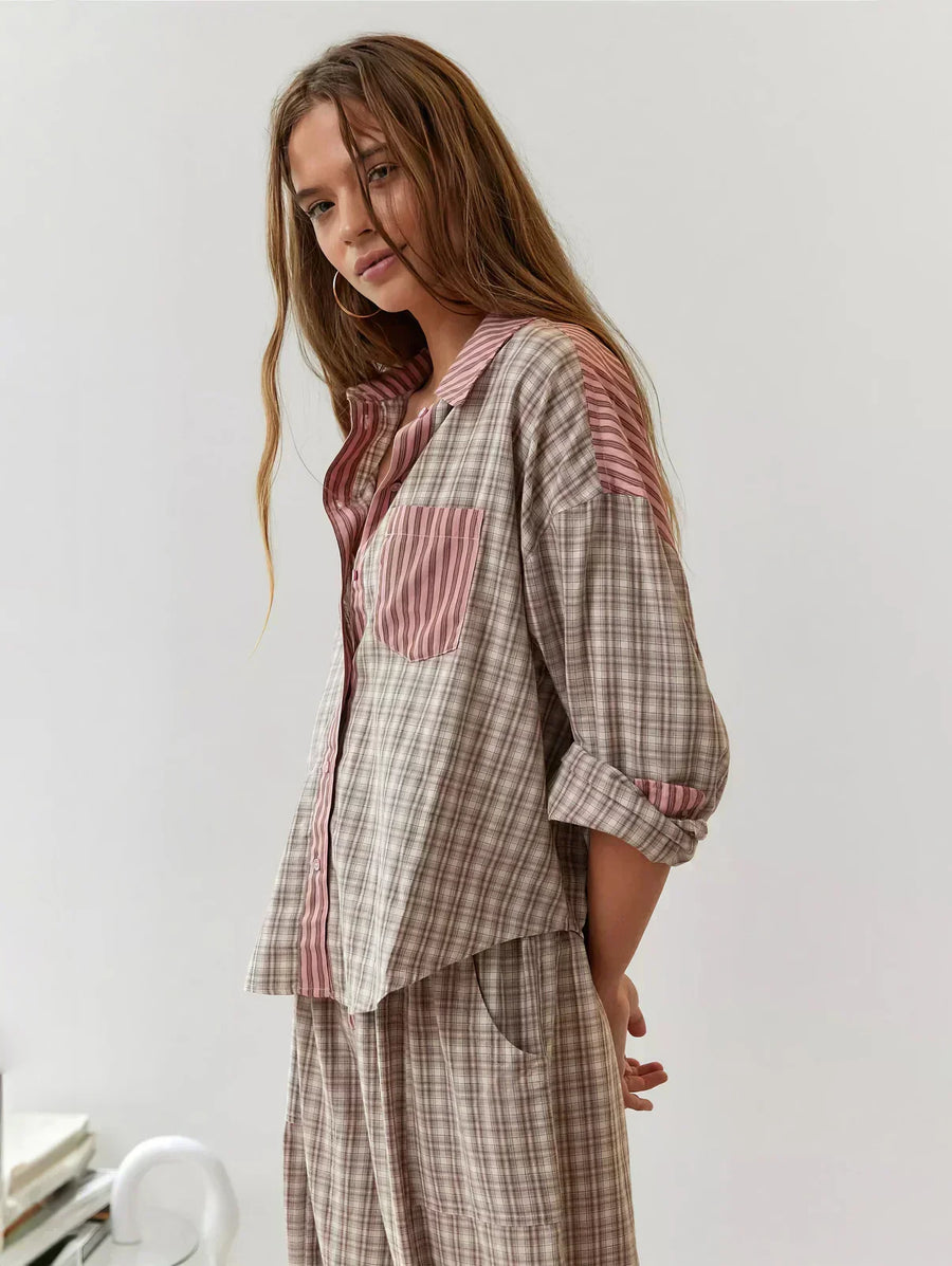 Maria | Women's Spring Plaid Two-Piece Set