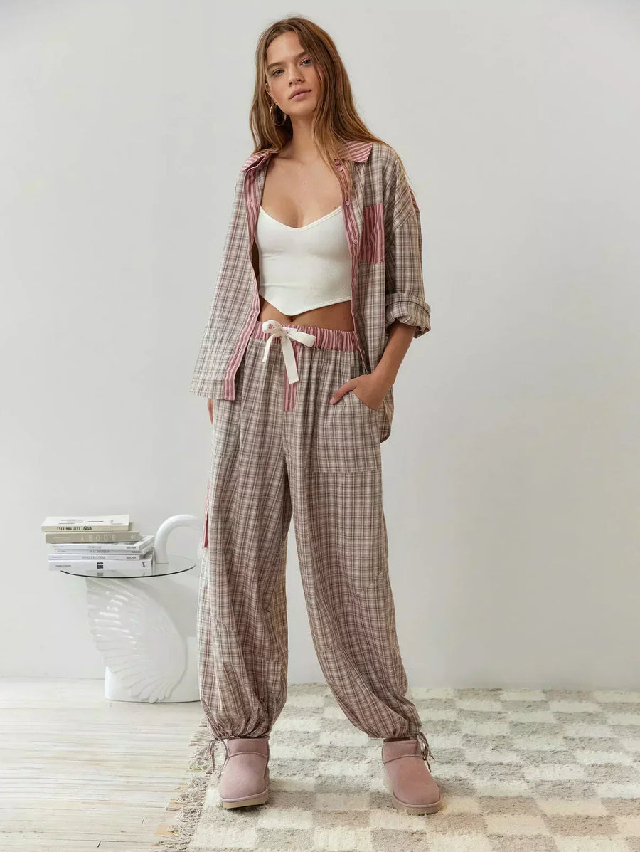 Maria | Women's Spring Plaid Two-Piece Set