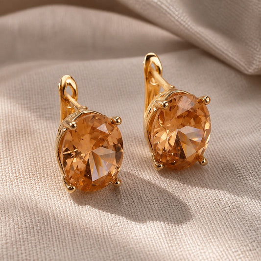 Radiant Oval Zirconia Earrings
