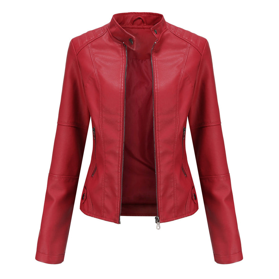 Kirsten | Women's Faux Leather Zip Biker Jacket