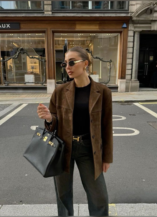ROMY | SUEDE BUTTON JACKET