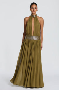Kira Maxi Dress – Deep Olive