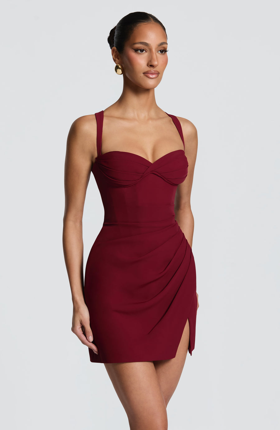 Lila Mini Dress – Burgundy