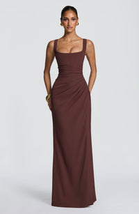 Sophia Maxi Dress – Plum Brown