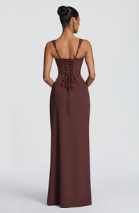 Sophia Maxi Dress – Plum Brown