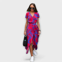 Susanne | Women's Casual V-Neck Belted Long Dress