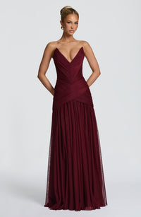 Valentina Maxi Dress - Cherry Lacquer