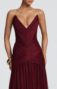 Valentina Maxi Dress - Cherry Lacquer