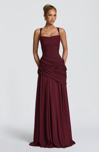 Priya Maxi Dress – Cherry Lacquer