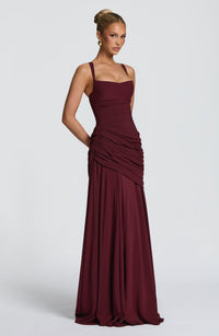 Priya Maxi Dress – Cherry Lacquer