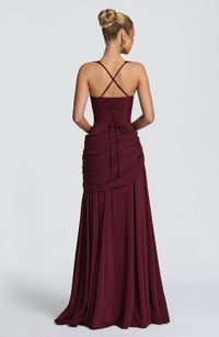 Priya Maxi Dress – Cherry Lacquer
