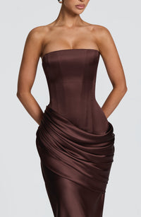 Ilse Maxi Dress – Plum Brown