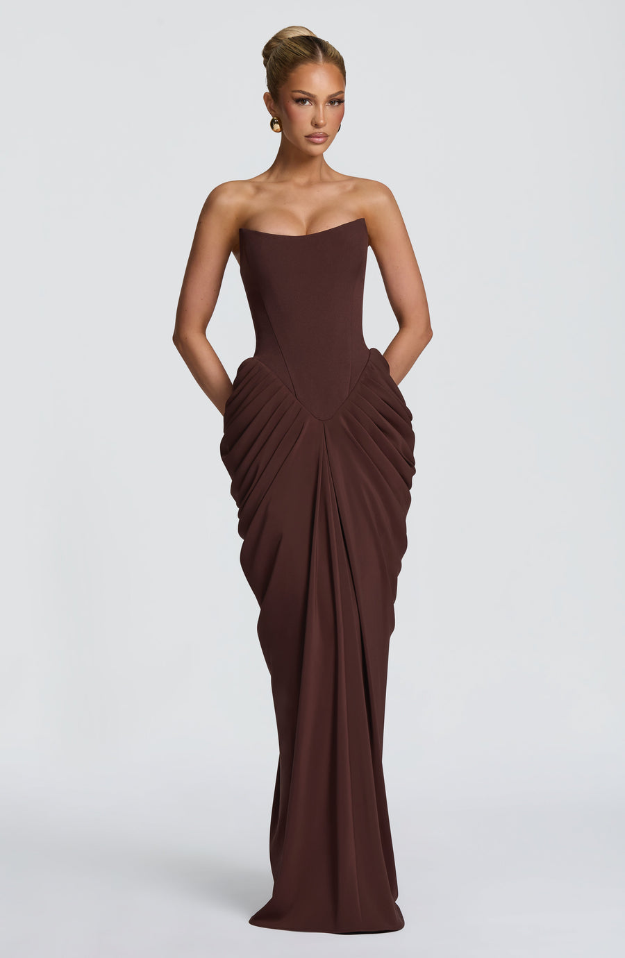 Mary Maxi Dress – Plum Brown