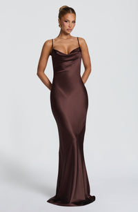 Annika Maxi Dress – Plum Brown
