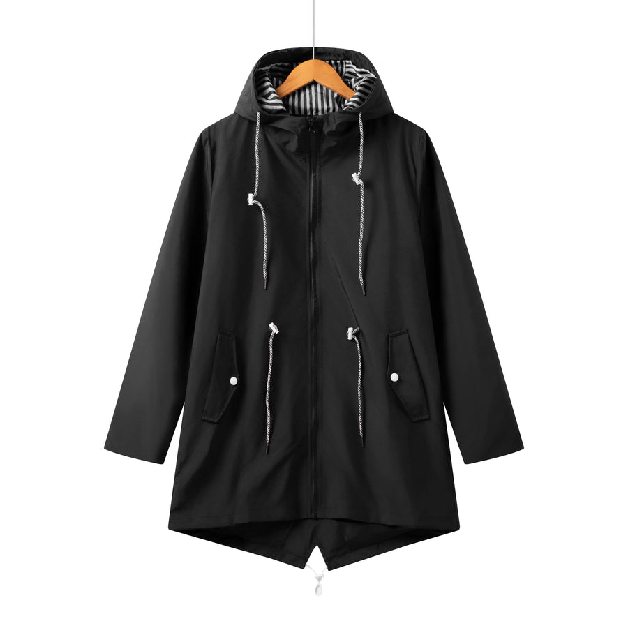 Michaela | Women's Long Sleeve Hooded Zip Coat