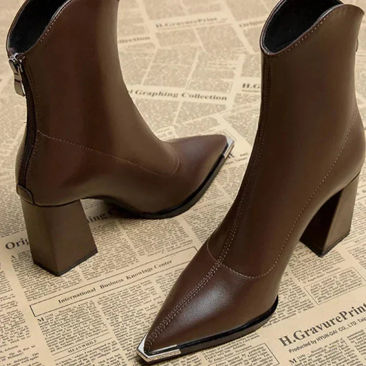 Jasmin | Women's Spring Pointed Toe Heeled Ankle Boots