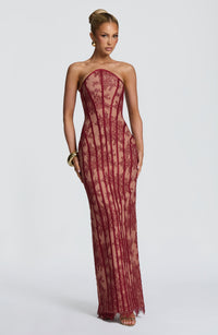 Eloise Maxi Dress – Burgundy